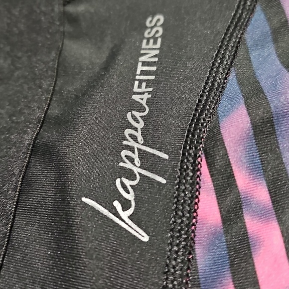 Kappa Black and Pink Striped Leggings Size Medium New - Picture 6 of 9